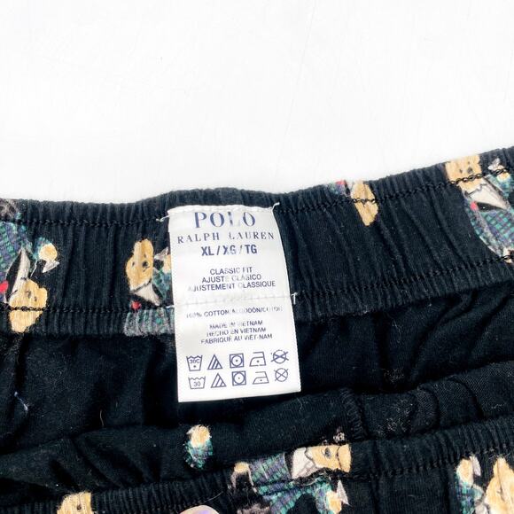 Ralph Lauren Black Teddy Bear Polo Lounge Shorts - Picture 3 of 4